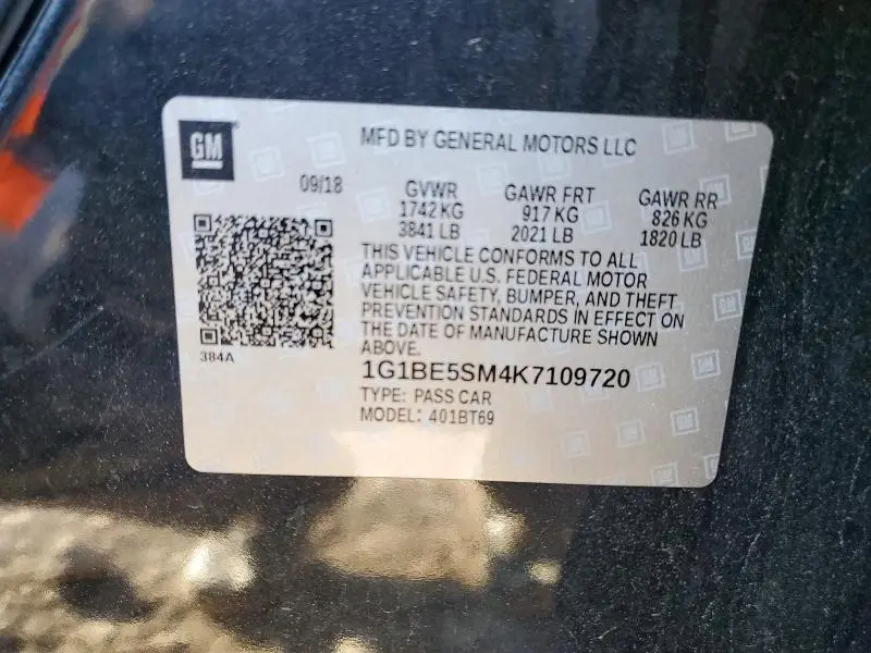 2019 CHEVROLET CRUZE LT  