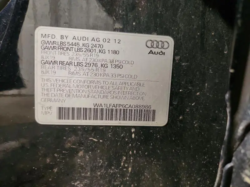 2012 AUDI Q5 PREMIUM PLUS  