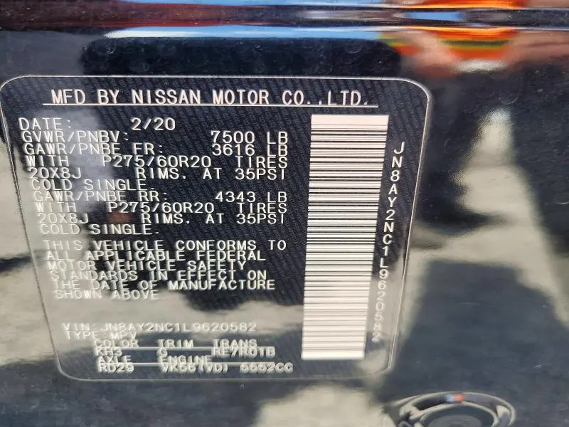 2020 NISSAN ARMADA SL  