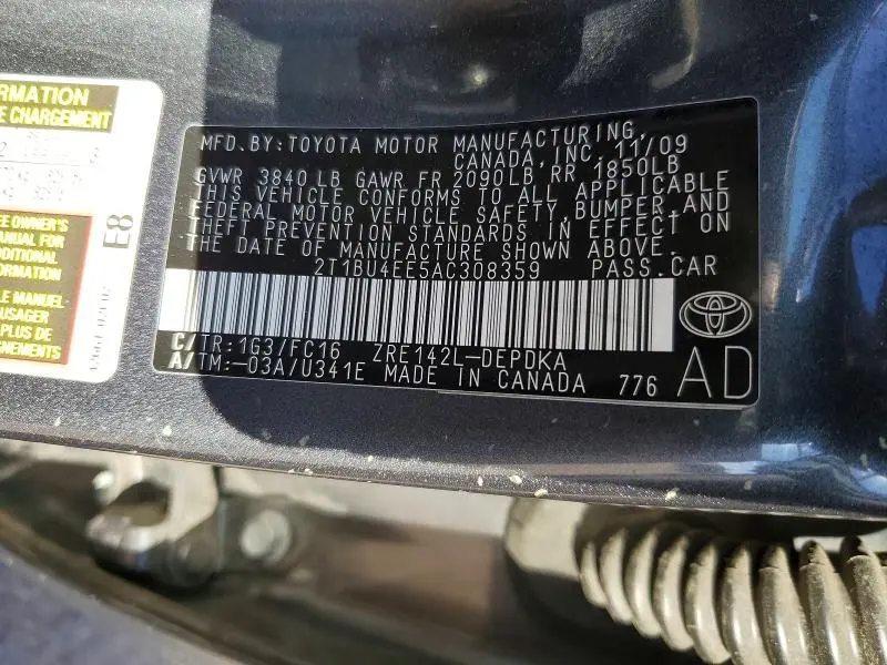 2010 TOYOTA COROLLA LE  