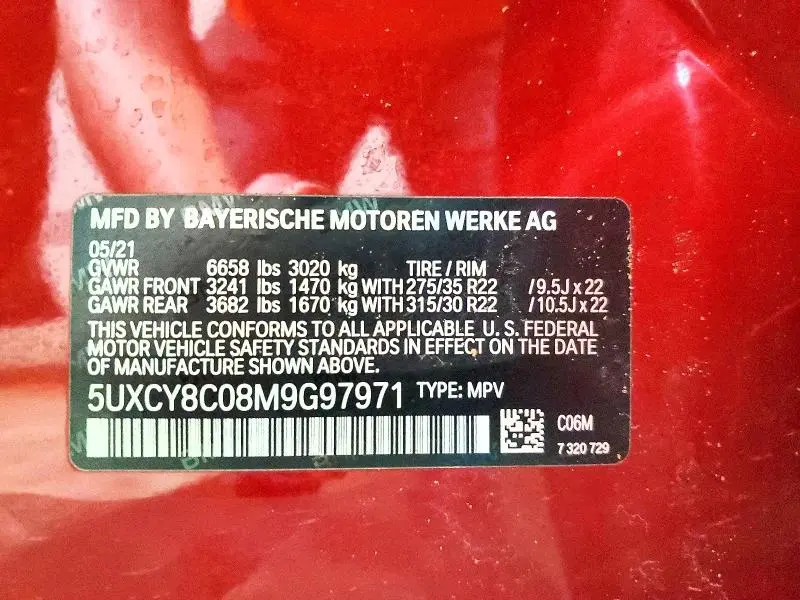 2021 BMW X6 M50I  