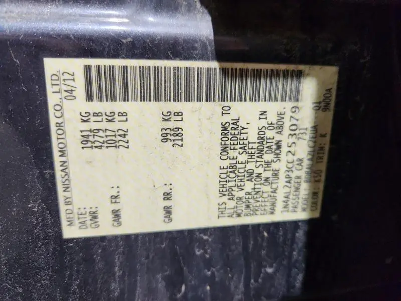 2012 NISSAN ALTIMA 2.5  