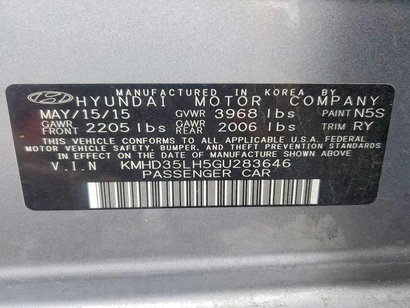 2016 HYUNDAI ELANTRA GT BASE  