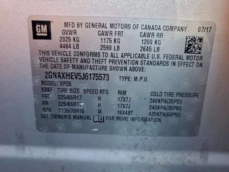 2018 CHEVROLET EQUINOX LS  