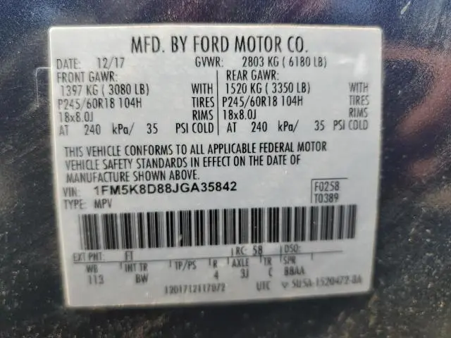 2018 FORD EXPLORER XLT  