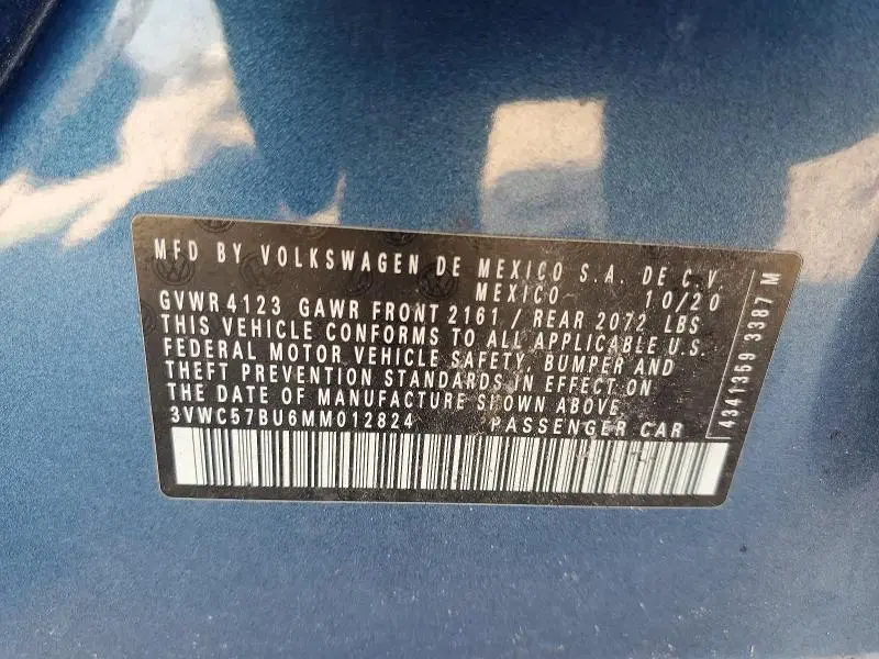 2021 VOLKSWAGEN JETTA S  