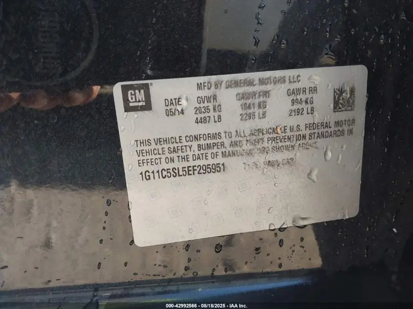 2014 CHEVROLET MALIBU 1LT