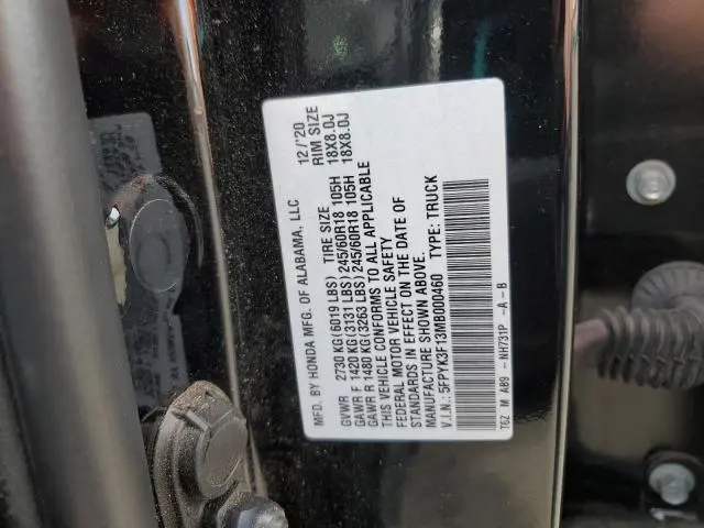 2021 HONDA RIDGELINE SPORT  