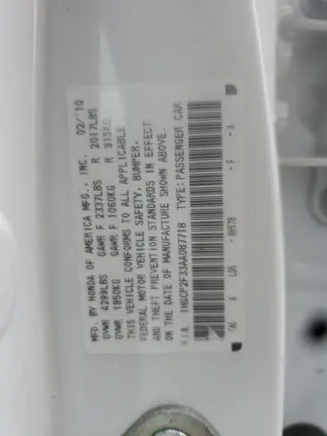 2010 HONDA ACCORD LX  