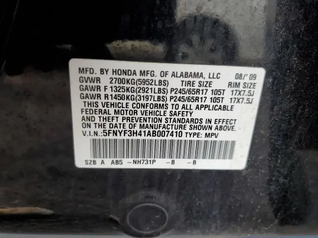 2010 HONDA PILOT EX