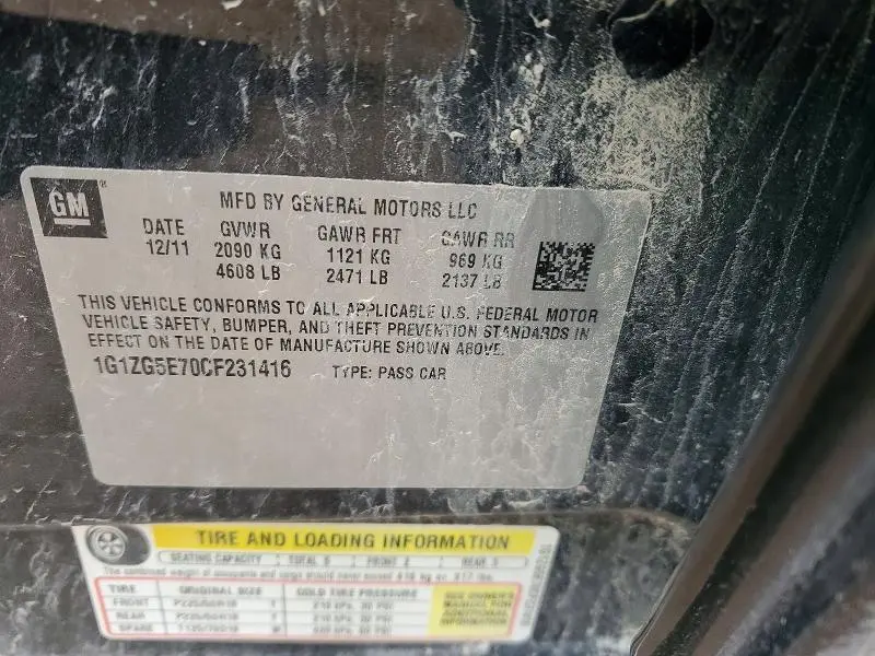 2012 CHEVROLET MALIBU LTZ  