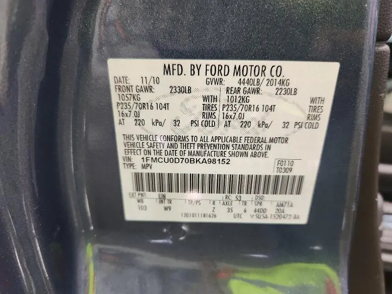 2011 FORD ESCAPE XLT  