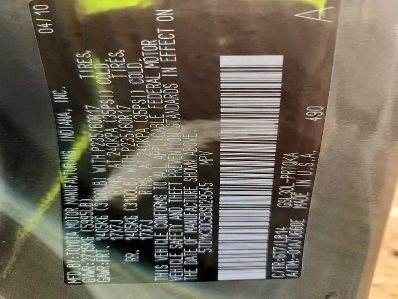 2011 TOYOTA SIENNA XLE  