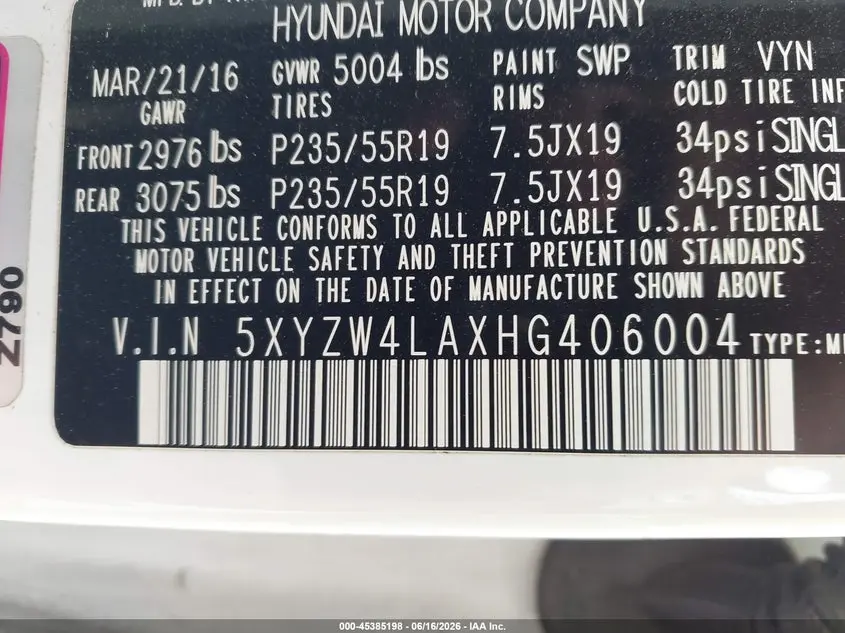 2017 HYUNDAI SANTA FE SPORT 2.0T ULTIMATE