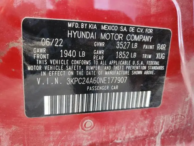 2022 HYUNDAI ACCENT SE