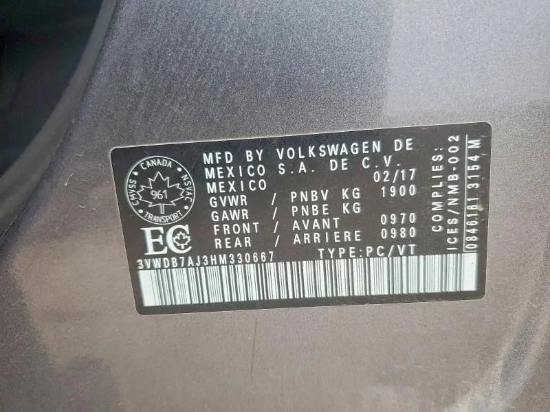2017 VOLKSWAGEN JETTA SE  