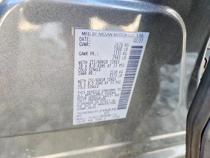 2023 NISSAN PATHFINDER SV  