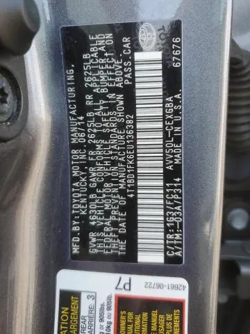2014 TOYOTA CAMRY HYBRID  