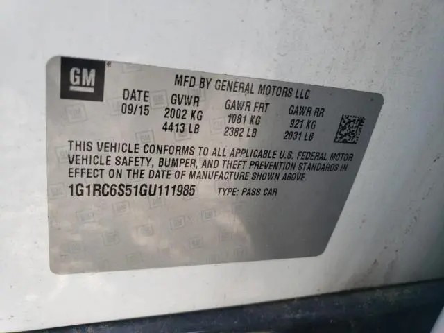 2016 CHEVROLET VOLT LT  