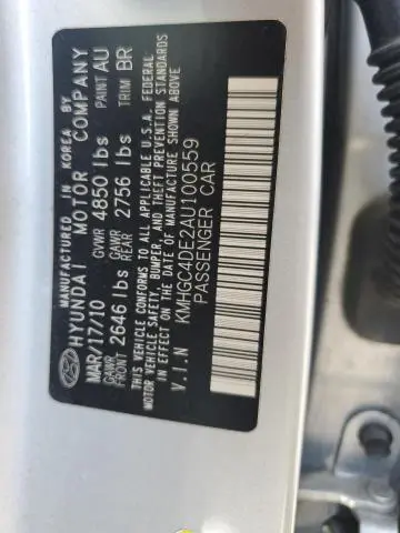 2010 HYUNDAI GENESIS 3.8L  