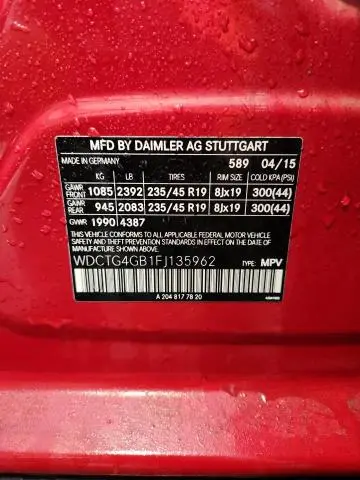 2015 MERCEDES-BENZ GLA 250 4MATIC  