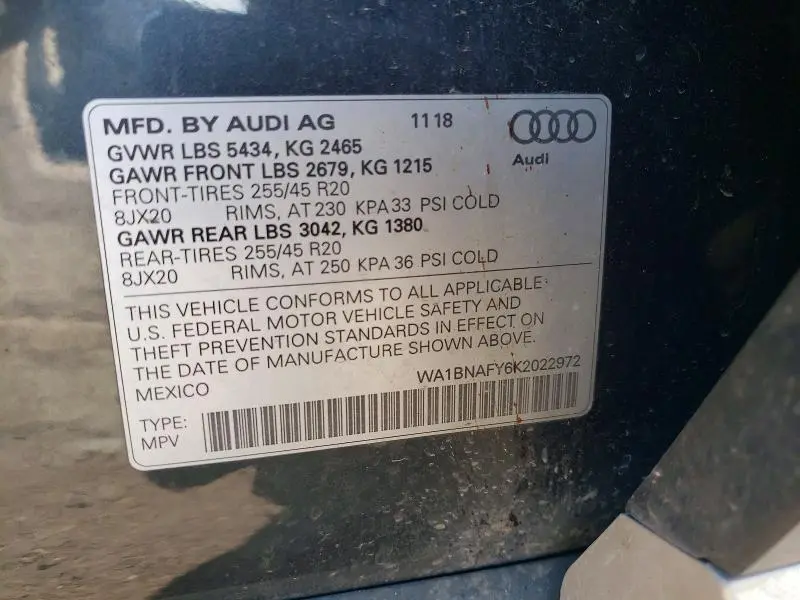 2019 AUDI Q5 PREMIUM PLUS  