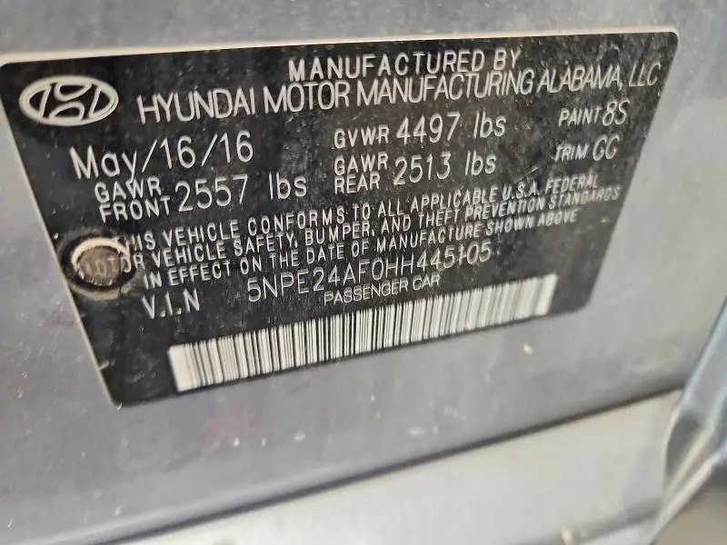 2017 HYUNDAI SONATA SE  