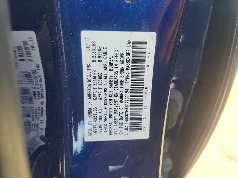 2013 HONDA ACCORD EXL  