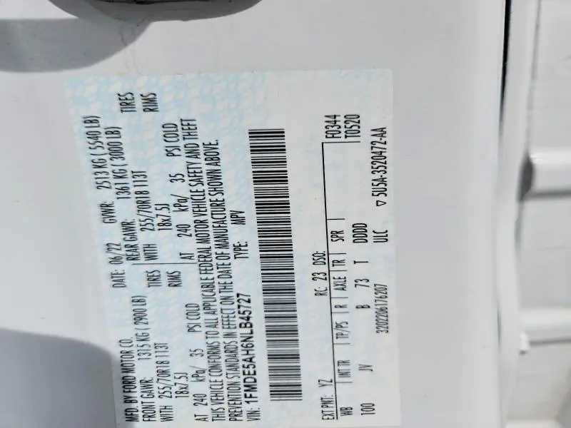 2022 FORD BRONCO BASE  