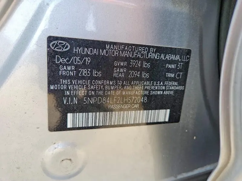 2020 HYUNDAI ELANTRA SEL  