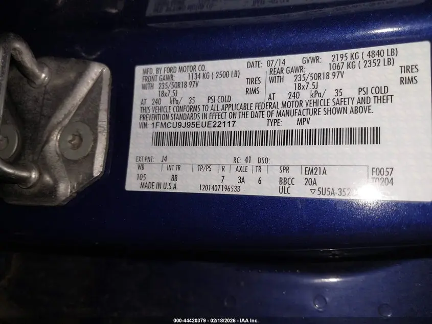 2014 FORD ESCAPE TITANIUM