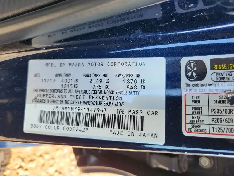 2014 MAZDA 3 GRAND TOURING  