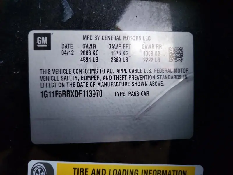 2013 CHEVROLET MALIBU 2LT  