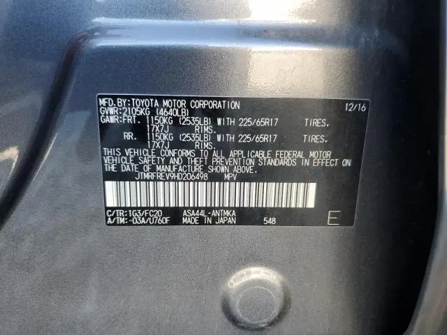 2017 TOYOTA RAV4 XLE  