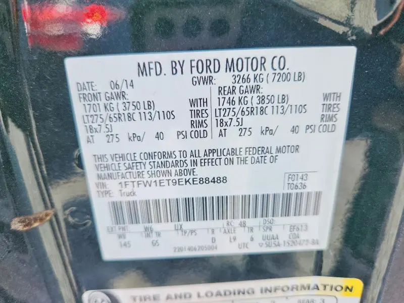2014 FORD F150 SUPERCREW  