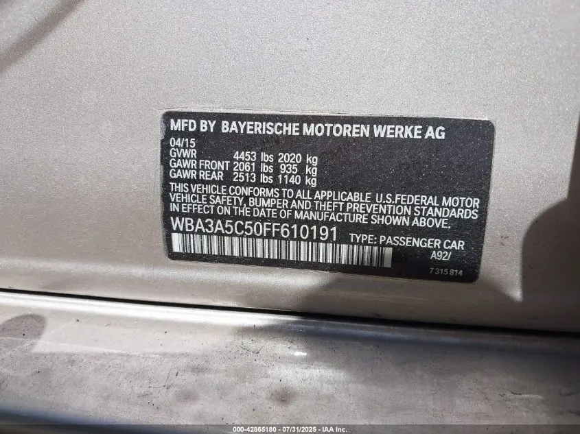 2015 BMW 328I  