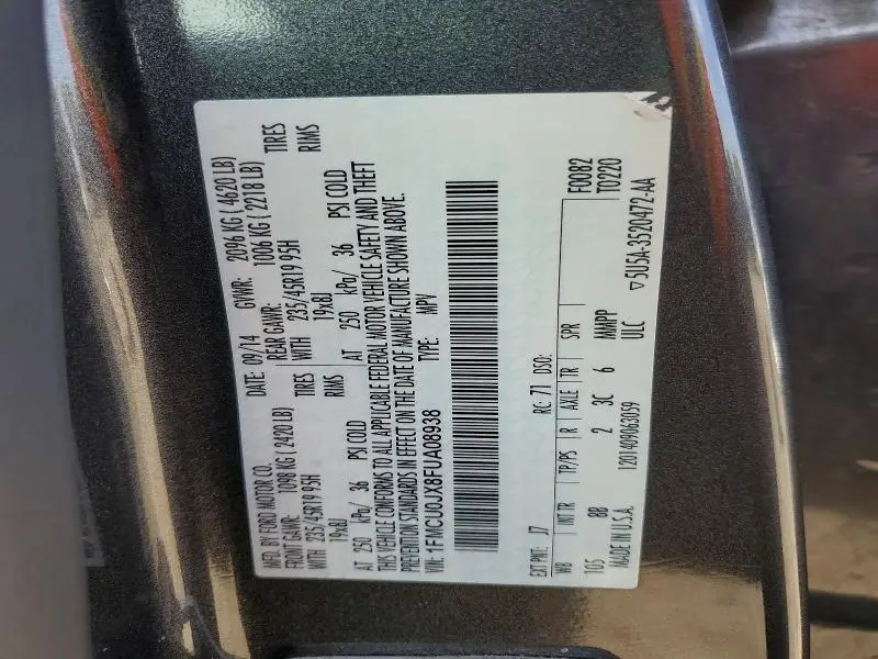 2015 FORD ESCAPE TITANIUM  