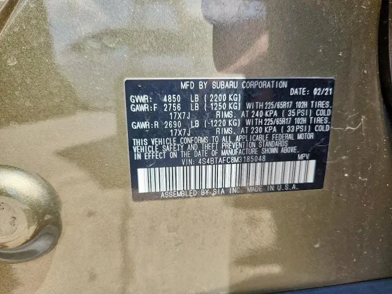 2021 SUBARU OUTBACK PREMIUM  