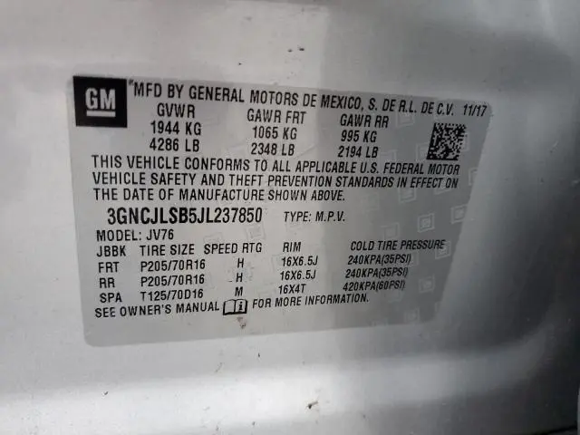 2018 CHEVROLET TRAX 1LT  