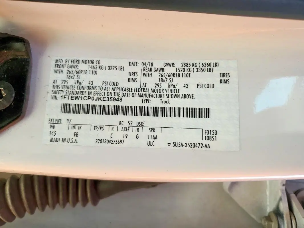 2018 FORD F150 SUPERCREW  