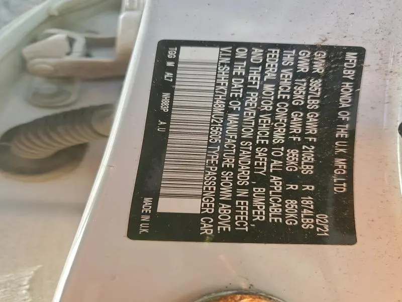 2021 HONDA CIVIC SPORT  