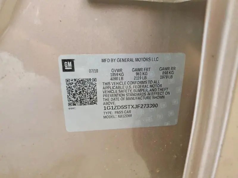 2018 CHEVROLET MALIBU LT  