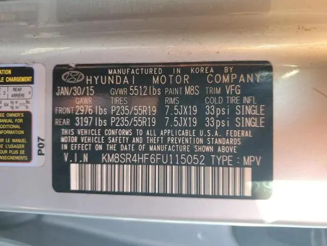 2015 HYUNDAI SANTA FE GLS  