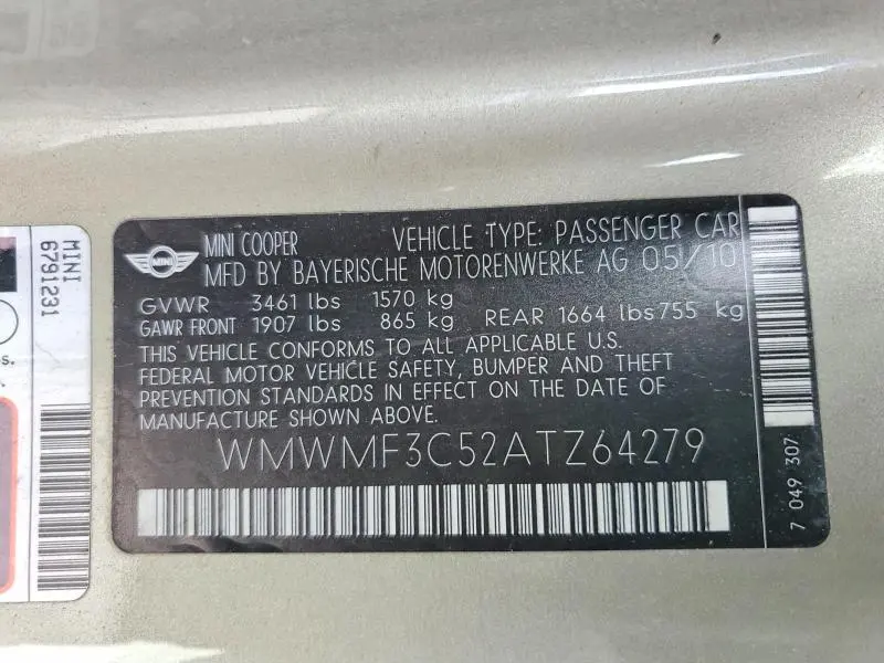 2010 MINI COOPER   