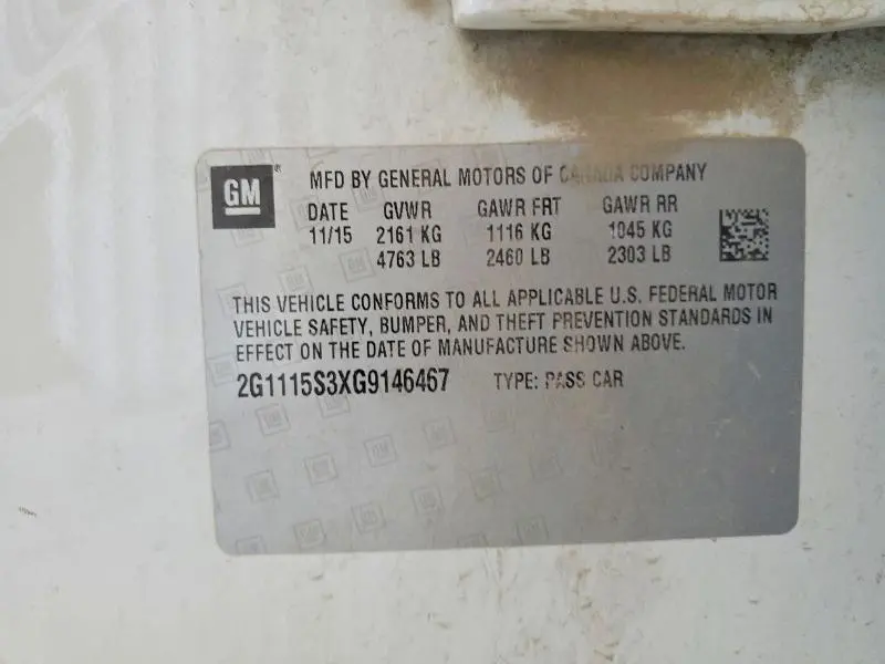 2016 CHEVROLET IMPALA LT  