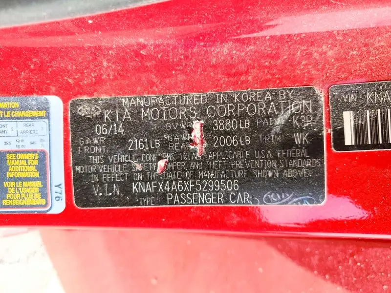 2015 KIA FORTE LX  