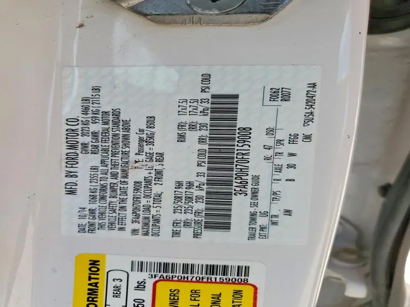 2015 FORD FUSION SE  