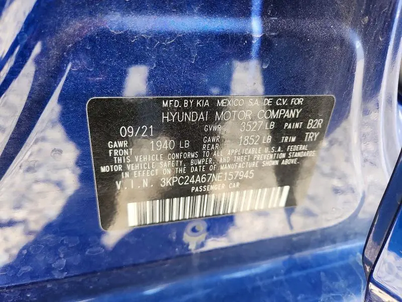 2022 HYUNDAI ACCENT SEL  