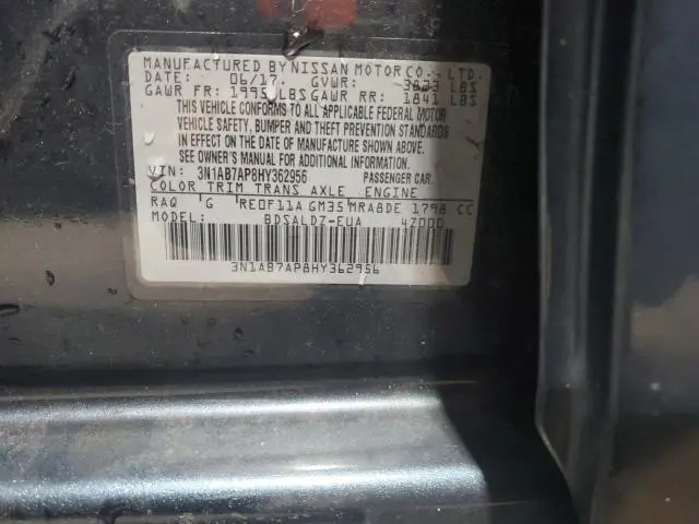 2017 NISSAN SENTRA SV  