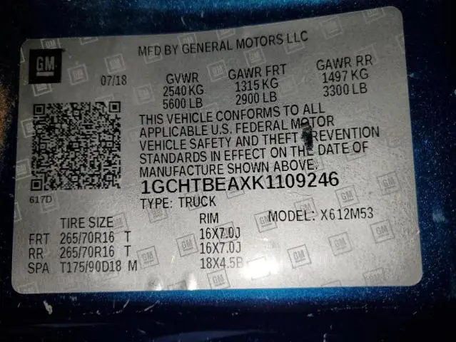 2019 CHEVROLET COLORADO   